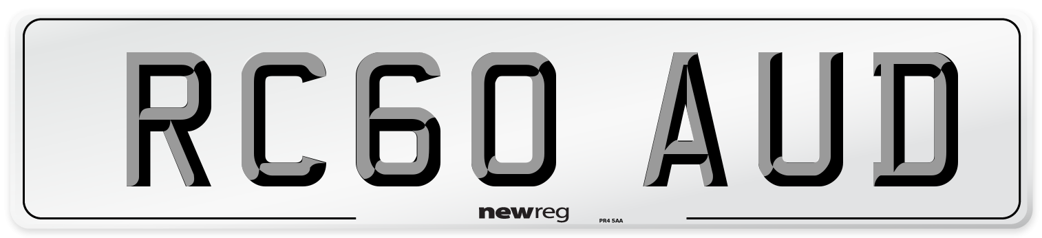 RC60 AUD Number Plate from New Reg